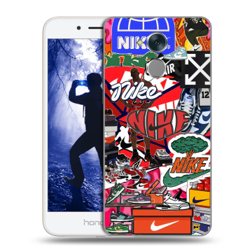 Силиконовый противоударный чехол на Huawei Honor 6A с принтом Найк Nike яркий