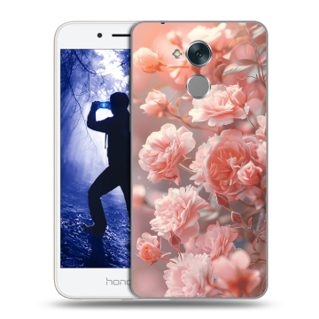 Силиконовый противоударный чехол на Huawei Honor 6A с принтом Розовые розы