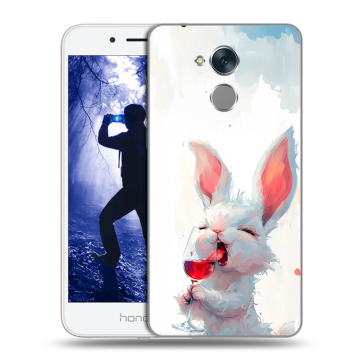 Силиконовый противоударный чехол на Huawei Honor 6A с принтом кролик зайчик