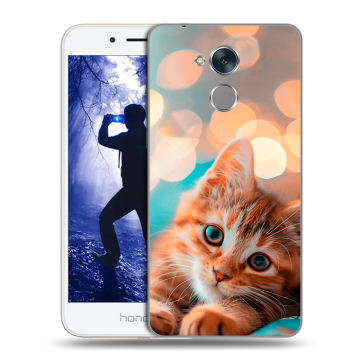 Силиконовый противоударный чехол на Huawei Honor 6A с принтом котик