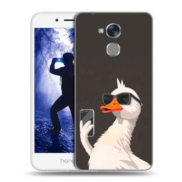 Силиконовый противоударный чехол на Huawei Honor 6A с принтом утка в очках