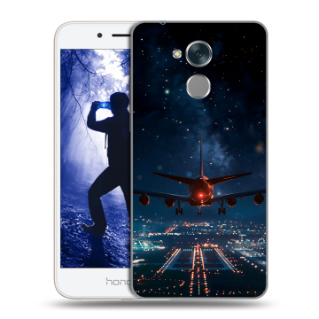 Силиконовый противоударный чехол на Huawei Honor 6A с принтом самолет