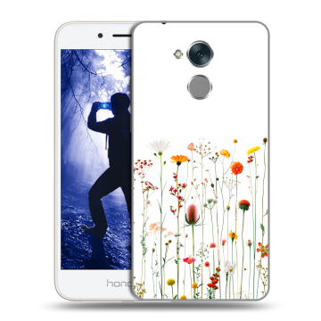 Силиконовый противоударный чехол на Huawei Honor 6A с принтом цветы