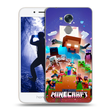 Силиконовый противоударный чехол на Huawei Honor 6A с принтом Майнкрафт Minecraft Силиконовый противоударный чехол на Huawei Honor 6A с принтом Майнкрафт Minecraft