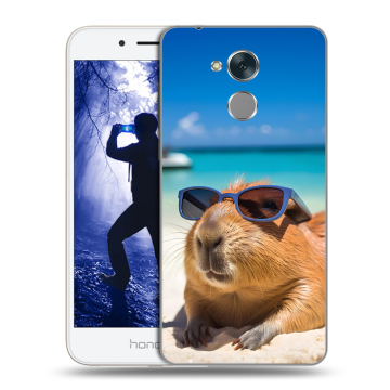 Силиконовый противоударный чехол на Huawei Honor 6A с принтом Капибара Силиконовый противоударный чехол на Huawei Honor 6A с принтом Капибара