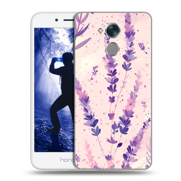 Силиконовый противоударный чехол на Huawei Honor 6A с принтом цветы лаванда