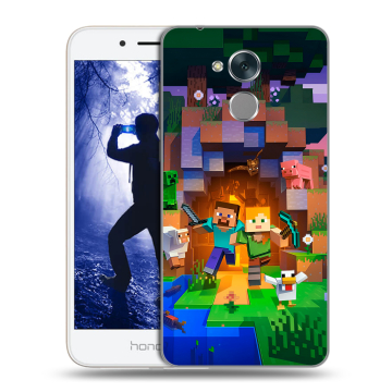 Силиконовый противоударный чехол на Huawei Honor 6A с принтом Майнкрафт Minecraft Силиконовый противоударный чехол на Huawei Honor 6A с принтом Майнкрафт Minecraft