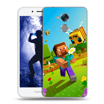 Силиконовый противоударный чехол на Huawei Honor 6A с принтом Майнкрафт Minecraft