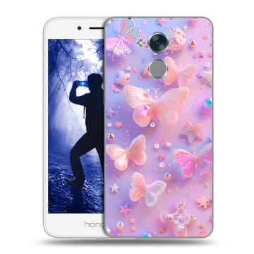 Силиконовый противоударный чехол на Huawei Honor 6A с принтом Бабочки