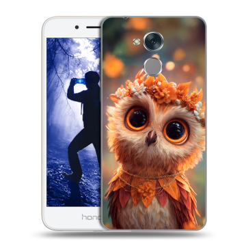 Силиконовый противоударный чехол на Huawei Honor 6A с принтом Милая сова Силиконовый противоударный чехол на Huawei Honor 6A с принтом Милая сова