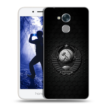 Силиконовый противоударный чехол на Huawei Honor 6A с принтом Герб Флаг СССР