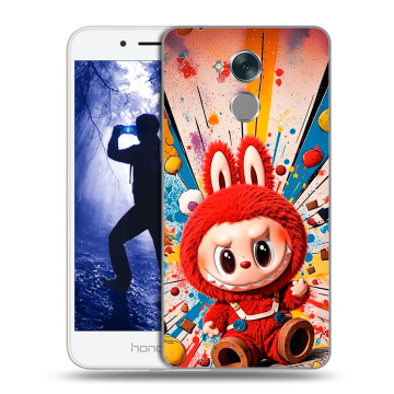 Силиконовый противоударный чехол на Huawei Honor 6A с принтом Labubu Лабубу