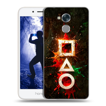 Силиконовый противоударный чехол на Huawei Honor 6A с принтом Squid Game Игра кальмара