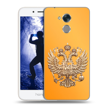 Силиконовый противоударный чехол на Huawei Honor 6A с принтом Герб Флаг России Силиконовый противоударный чехол на Huawei Honor 6A с принтом Герб Флаг России