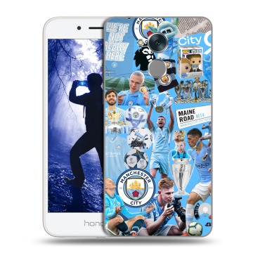 Силиконовый противоударный чехол на Huawei Honor 6A с принтом Man City Манчестер Сити Силиконовый противоударный чехол на Huawei Honor 6A с принтом Man City Манчестер Сити