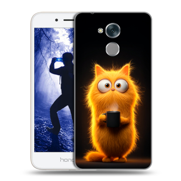 Силиконовый противоударный чехол на Huawei Honor 6A с принтом Смешной кот Силиконовый противоударный чехол на Huawei Honor 6A с принтом Смешной кот