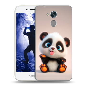 Силиконовый противоударный чехол на Huawei Honor 6A с принтом милая панда Силиконовый противоударный чехол на Huawei Honor 6A с принтом милая панда
