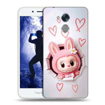 Силиконовый противоударный чехол на Huawei Honor 6A с принтом Labubu Лабубу
