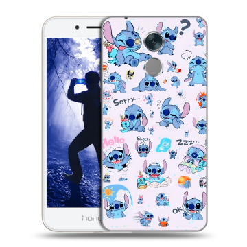 Силиконовый противоударный чехол на Huawei Honor 6A с принтом Лило и Стич