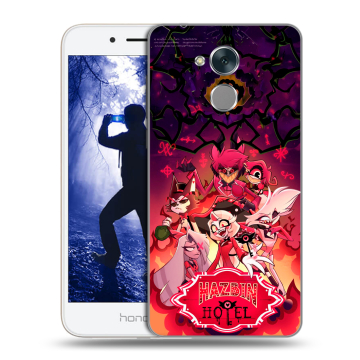 Силиконовый противоударный чехол на Huawei Honor 6A с принтом Hazbin Hotel Отель Хазбин