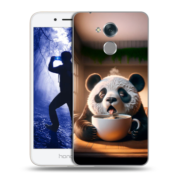 Силиконовый противоударный чехол на Huawei Honor 6A с принтом смешная панда
