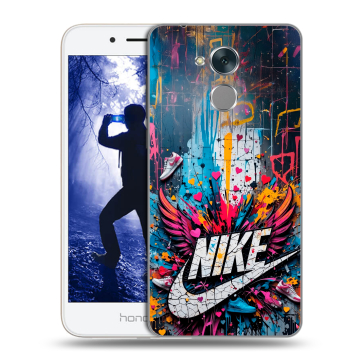 Силиконовый противоударный чехол на Huawei Honor 6A с принтом Nike Найк Силиконовый противоударный чехол на Huawei Honor 6A с принтом Nike Найк