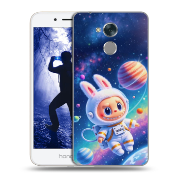 Силиконовый противоударный чехол на Huawei Honor 6A с принтом Labubu Лабубу