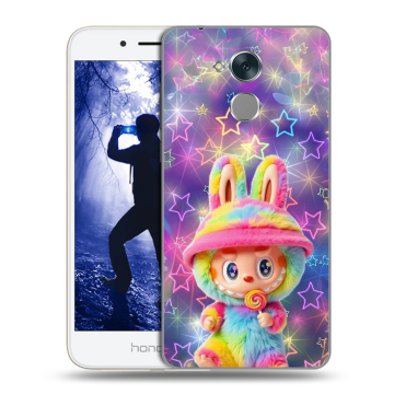 Силиконовый противоударный чехол на Huawei Honor 6A с принтом Labubu Лабубу Силиконовый противоударный чехол на Huawei Honor 6A с принтом Labubu Лабубу