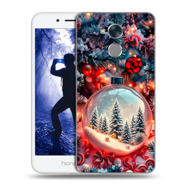 Силиконовый противоударный чехол на Huawei Honor 6A с принтом Новый год Силиконовый противоударный чехол на Huawei Honor 6A с принтом Новый год