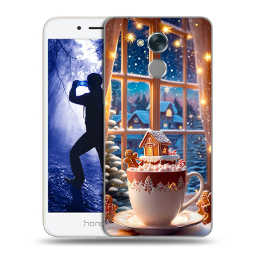 Силиконовый противоударный чехол на Huawei Honor 6A с принтом Новый год Силиконовый противоударный чехол на Huawei Honor 6A с принтом Новый год