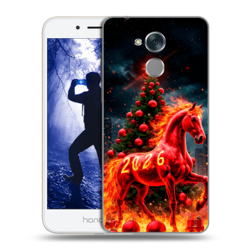 Силиконовый противоударный чехол на Huawei Honor 6A с принтом Новый год Силиконовый противоударный чехол на Huawei Honor 6A с принтом Новый год