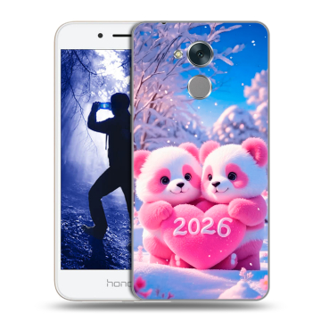 Силиконовый противоударный чехол на Huawei Honor 6A с принтом Новый год Силиконовый противоударный чехол на Huawei Honor 6A с принтом Новый год