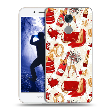 Силиконовый противоударный чехол на Huawei Honor 6A с принтом Новый год Силиконовый противоударный чехол на Huawei Honor 6A с принтом Новый год