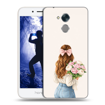 Силиконовый противоударный чехол на Huawei Honor 6A с принтом женский
