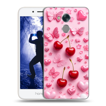Силиконовый противоударный чехол на Huawei Honor 6A с принтом для девочек