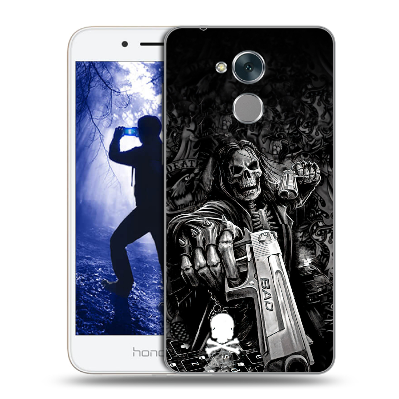 Силиконовый противоударный чехол на Huawei Honor 6A с принтом Скелет Силиконовый противоударный чехол на Huawei Honor 6A с принтом Скелет