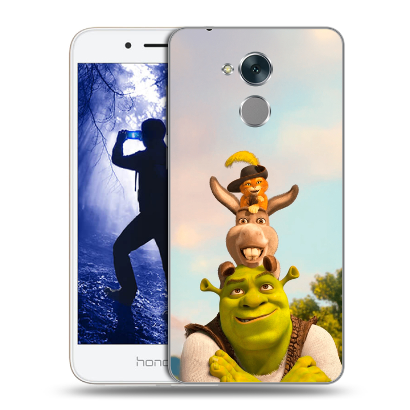 Силиконовый противоударный чехол на Huawei Honor 6A с принтом Шрек Shrek Силиконовый противоударный чехол на Huawei Honor 6A с принтом Шрек Shrek