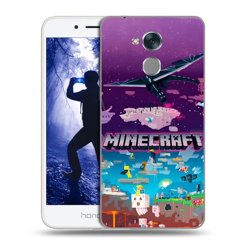 Силиконовый противоударный чехол на Huawei Honor 6A с принтом Майнкрафт Minecraft Силиконовый противоударный чехол на Huawei Honor 6A с принтом Майнкрафт Minecraft