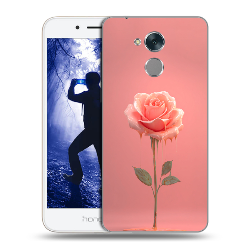 Силиконовый противоударный чехол на Huawei Honor 6A с принтом Розовая роза Силиконовый противоударный чехол на Huawei Honor 6A с принтом Розовая роза