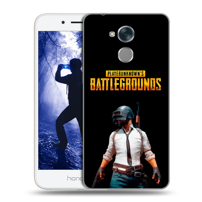 Силиконовый противоударный чехол на Huawei Honor 6A с принтом PUGB ПАГБ Силиконовый противоударный чехол на Huawei Honor 6A с принтом PUGB ПАГБ