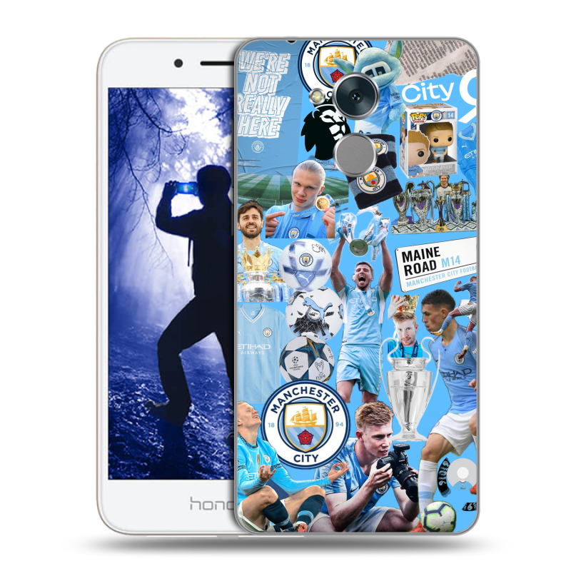 Силиконовый противоударный чехол на Huawei Honor 6A с принтом Man City Манчестер Сити Силиконовый противоударный чехол на Huawei Honor 6A с принтом Man City Манчестер Сити