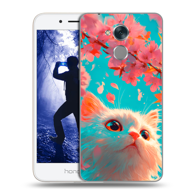 Силиконовый противоударный чехол на Huawei Honor 6A с принтом Красивый кот Силиконовый противоударный чехол на Huawei Honor 6A с принтом Красивый кот