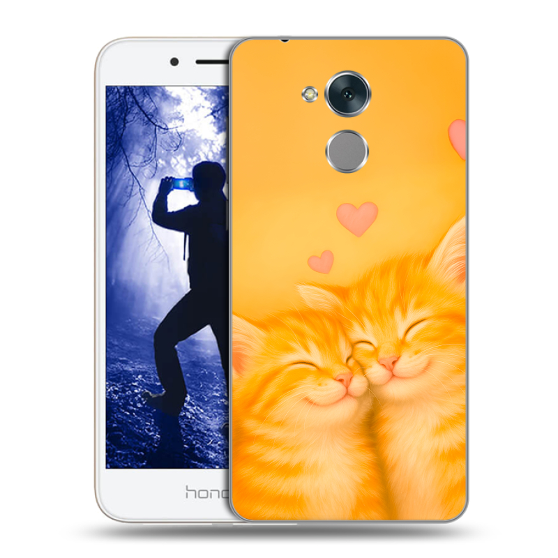 Силиконовый противоударный чехол на Huawei Honor 6A с принтом Милые котята Силиконовый противоударный чехол на Huawei Honor 6A с принтом Милые котята