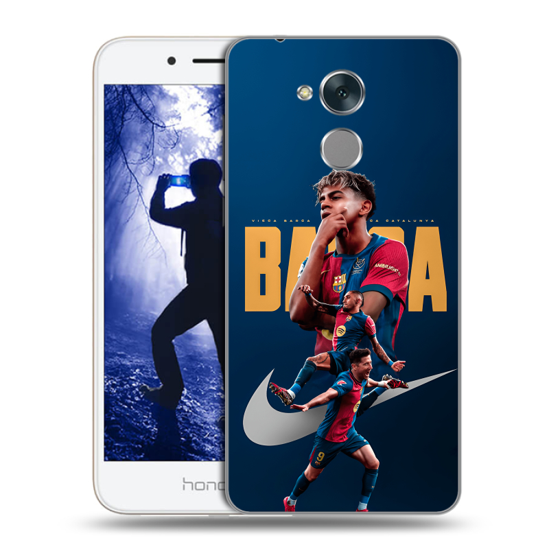 Силиконовый противоударный чехол на Huawei Honor 6A с принтом Барселона Barca Yamal Силиконовый противоударный чехол на Huawei Honor 6A с принтом Барселона Barca Yamal