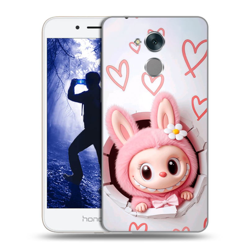 Силиконовый противоударный чехол на Huawei Honor 6A с принтом Labubu Лабубу Силиконовый противоударный чехол на Huawei Honor 6A с принтом Labubu Лабубу
