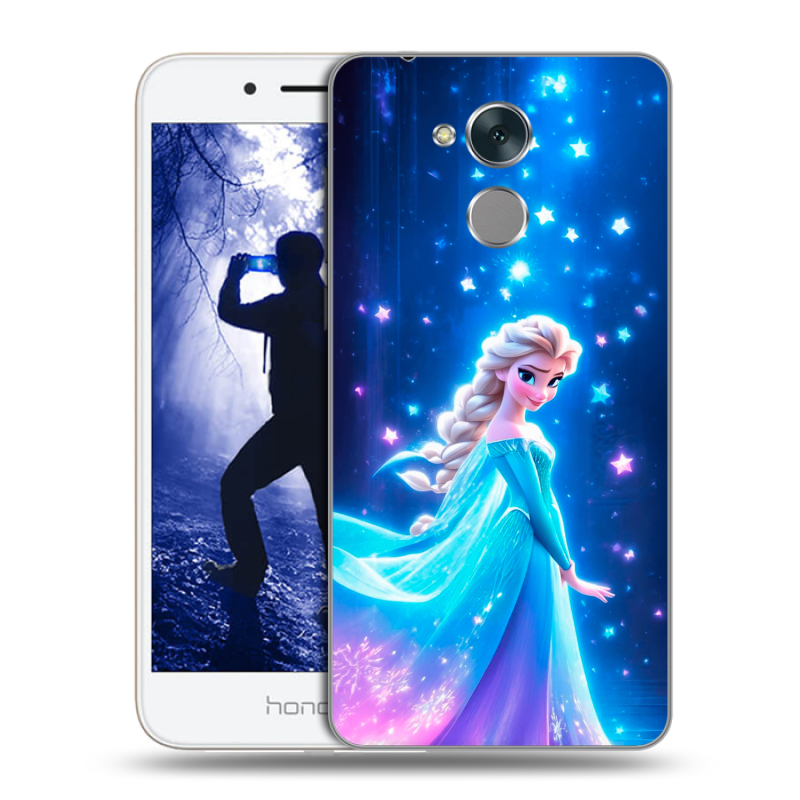 Силиконовый противоударный чехол на Huawei Honor 6A с принтом Холодное сердце Frozen Силиконовый противоударный чехол на Huawei Honor 6A с принтом Холодное сердце Frozen