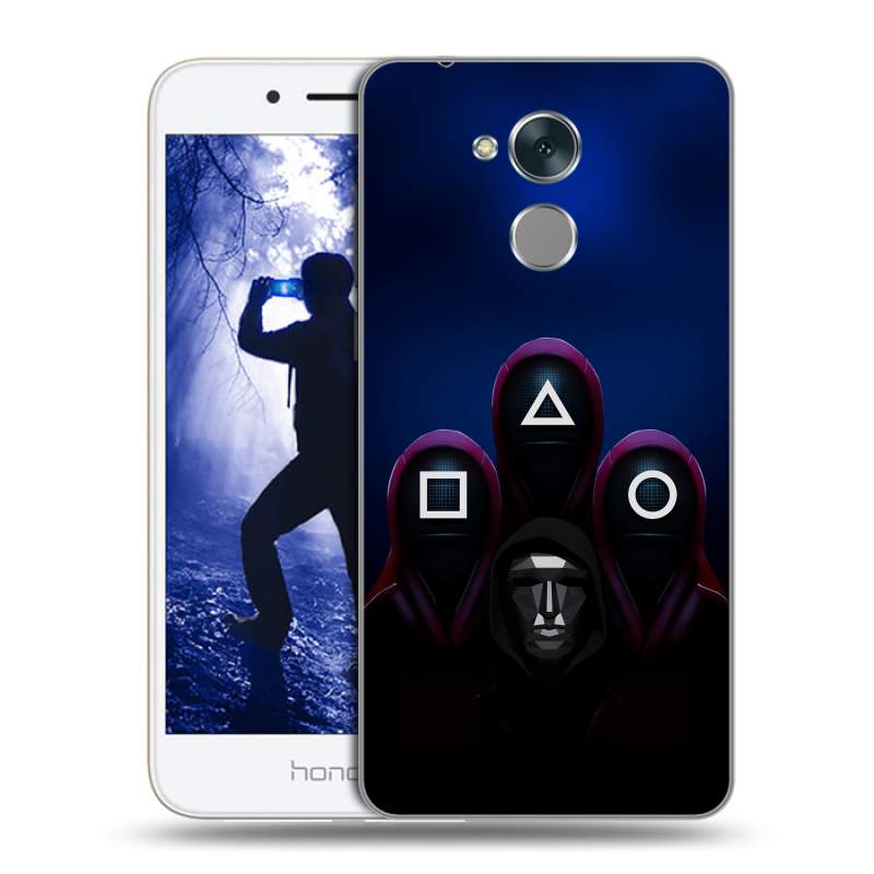 Силиконовый противоударный чехол на Huawei Honor 6A с принтом Игра Кальмара Силиконовый противоударный чехол на Huawei Honor 6A с принтом Игра Кальмара