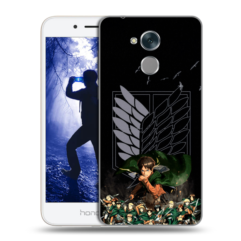 Силиконовый противоударный чехол на Huawei Honor 6A с принтом Атака титанов Силиконовый противоударный чехол на Huawei Honor 6A с принтом Атака титанов