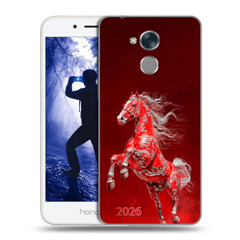 Силиконовый противоударный чехол на Huawei Honor 6A с принтом Новый год Силиконовый противоударный чехол на Huawei Honor 6A с принтом Новый год