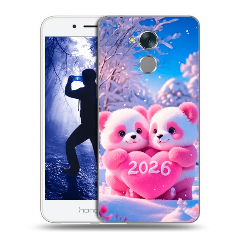 Силиконовый противоударный чехол на Huawei Honor 6A с принтом Новый год Силиконовый противоударный чехол на Huawei Honor 6A с принтом Новый год